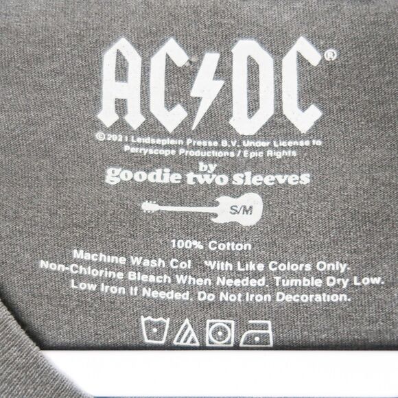 AC/DC Womens Cropped Graphic Tee Size S/M Gray Short Sleeve Shirt Festival Rock - Picture 3 of 4
